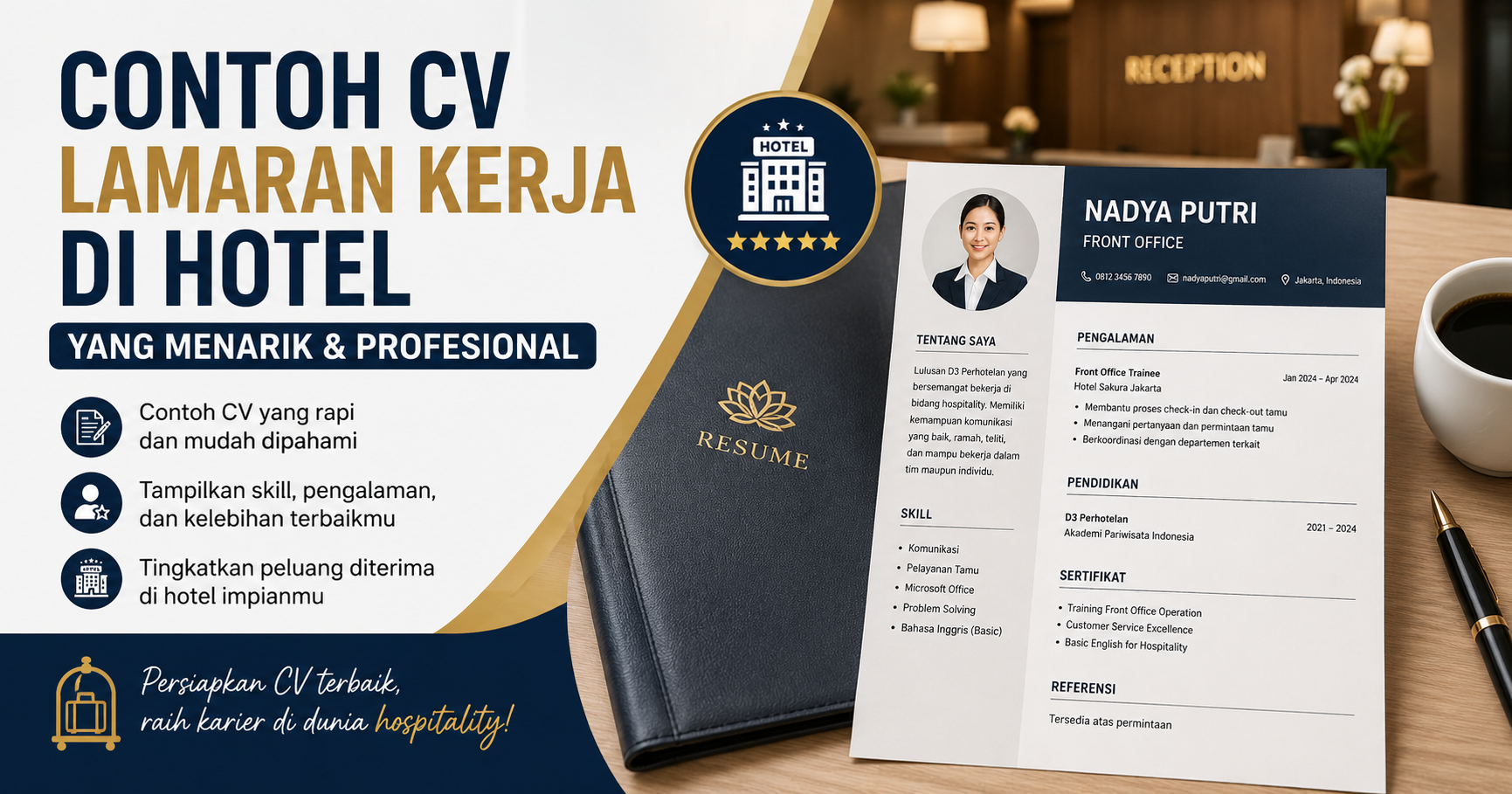 Contoh CV Lamaran Kerja di Hotel yang Menarik & Profesional